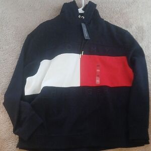 Tommy Hilfiger Black, White, and Red Sweatshirt